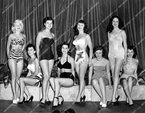 crp-19032 circa 1949 sexy bikini & swimsuit model contestants crp-19032