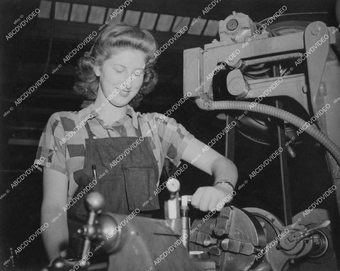 crp-01912 1940's genuine Rosie the Riveter contributes to the WWII effort machine shop crp-01912