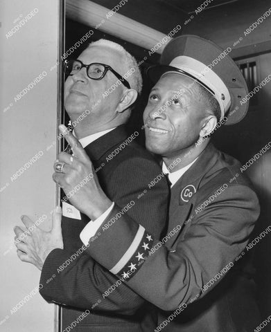 crp-01927 1950's Los Angeles Chairman Burton W Chace w Elevator operator Fred C Clark traveled 9,300 miles crp-01927