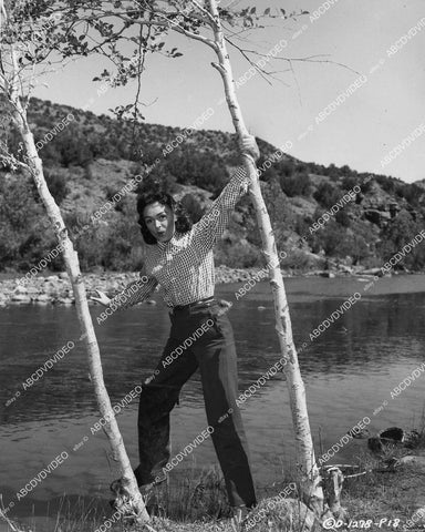 crp-02087 1953 candid Donna Reed does some fishing Oak Creek Ariz on location film Gun Fury crp-02087