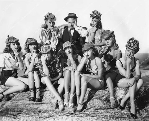 crp-02347 1944 babes Anita Louise,Shirley Mills,Nina Foche,Leslie Brooks Sherlock Holmes hats film Nine Girls crp-02347