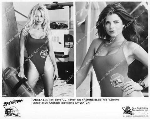 crp-02424 1989 sexpots in swimwear Pamela Anderson Lee & Yasmine Bleeth TV Baywatch crp-02424
