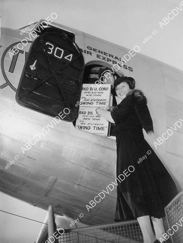 crp-02565 1936 4x5 inch aviation Helen Broderick TWA Swing Time express RKO Dist Corp crp-02565