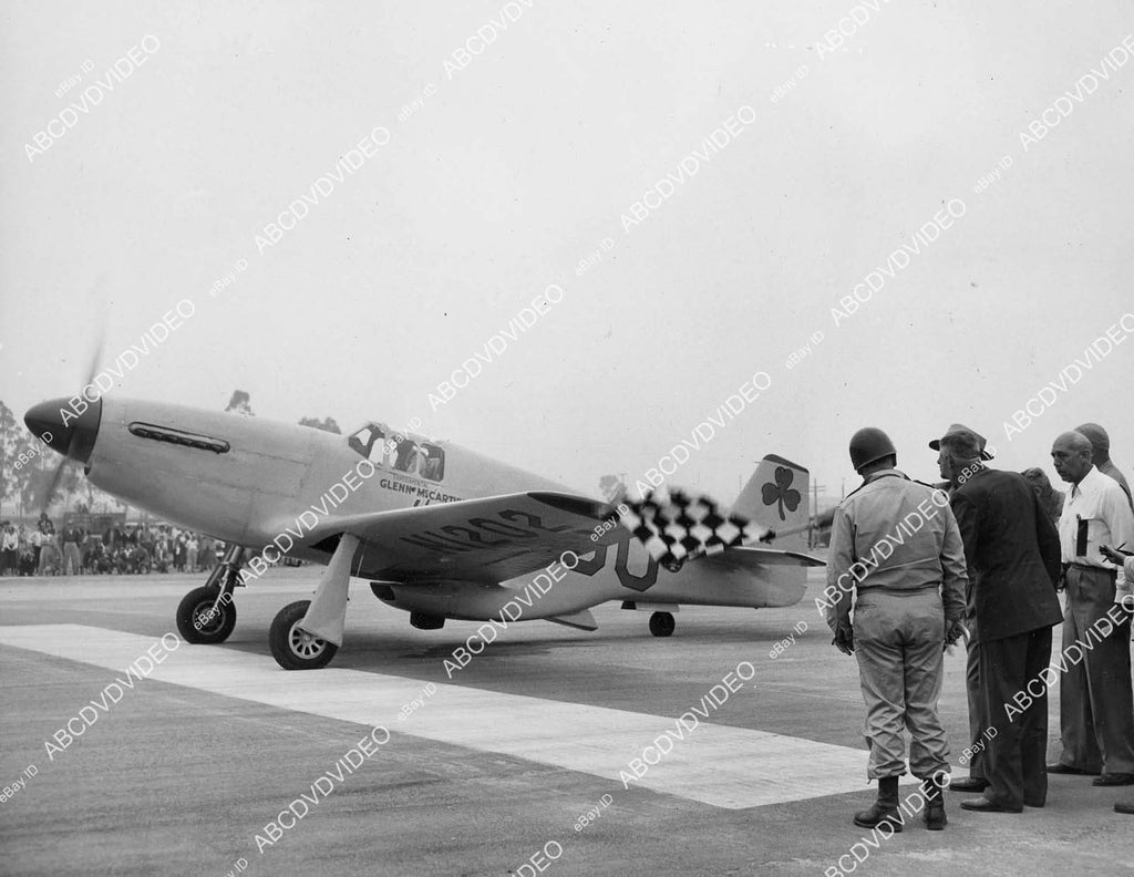 crp-02567 1948 aviation Long Beach Cal airshow race P-51 Mustang Linto ...
