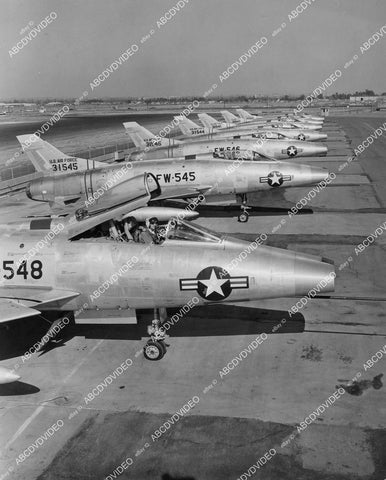 crp-02572 1954 North American Aviation F-100 Super Sabre lineup brand new Los Angeles plant crp-02572