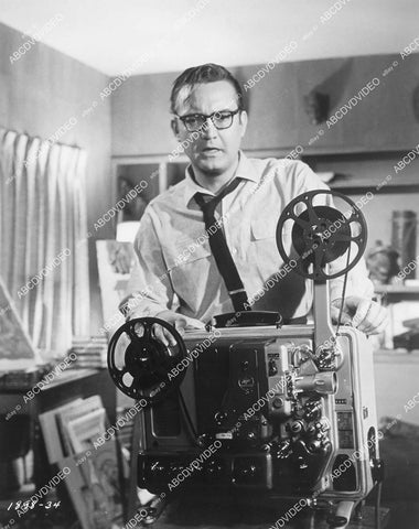 crp-00270 1960 Steve Allen loads the 16mm projector film College Confidential crp-00270