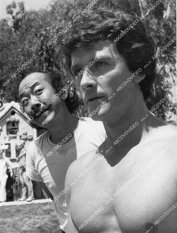 crp-02958 1977 Pat Morita and bare chested Patrick Duffy TV Man from Atlantis crp-02958