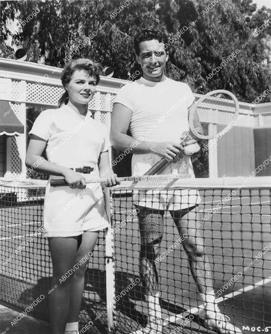 crp-03366 1951 Sally Forrest, Carleton G Young on the tennis court film Hard, Fast & Beautiful crp-03366