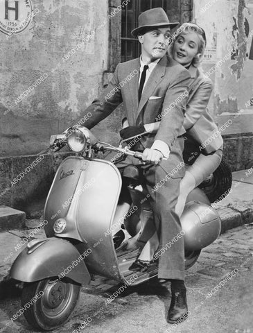 crp-03367 1957 Gene Kelly, Barbara Laage on motor scooter for two film The Happy Road crp-03367
