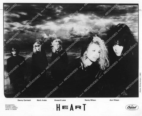 crp-03380 1987 music rock group Heart Denny Carnassi, Mark Andes, Howard Lee, Nancy & Ann Wilson crp-03380