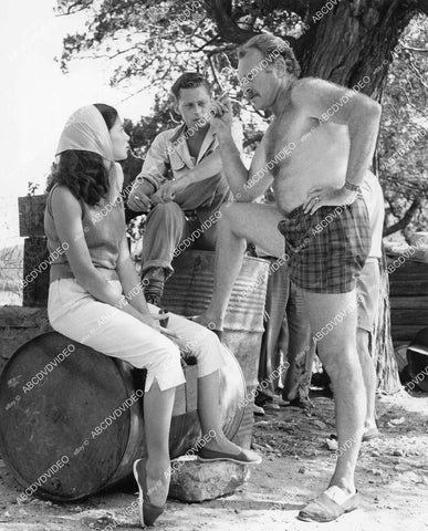 crp-03625 1956 candid Pier Angeli, John Kerr, Leif Erickson film The Vintage crp-03625