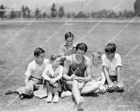 crp-04370 1938 Erik Rhodes signing autographs for the kids short subject The Canary Comes Across crp-04370