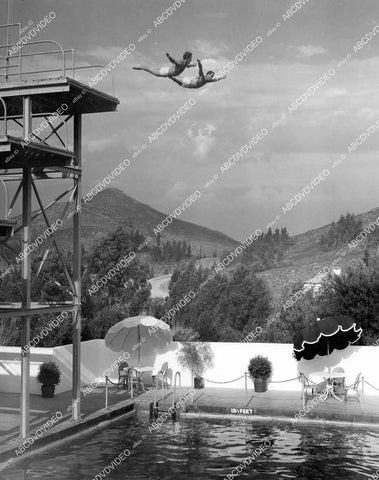 crp-04394 1938 Farid Sumaika, Dutch Smith off diving board short subj Double Diving crp-04394