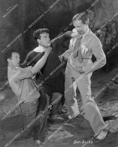 crp-04578 1928 Nick Stuart duking it out in the cave w Cyril Ring silent film News Parade crp-04578