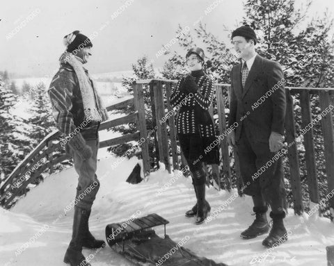 crp-04631 1928 Sally Phipps, Cyril Ring ready for downhill sled ride silent film News Parade crp-04631