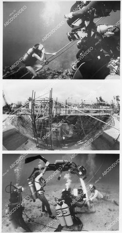 crp-04792 1977 underwater filming & set construction Jacqueline Bisset scuba divers TV The Making of the Deep crp-04792