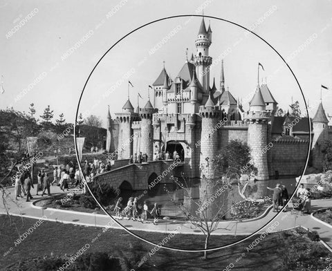 crp-04833 1957 Disneyland Sleeping Beauty's enchanted castle entrance to Fantasyland crp-04833