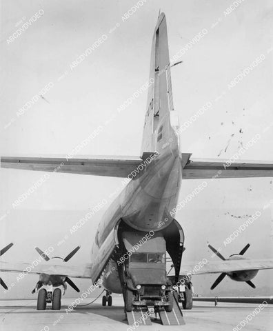 crp-04960 1945 aviation Boeing C-97 cargo plane unloading a jeep crp-04960