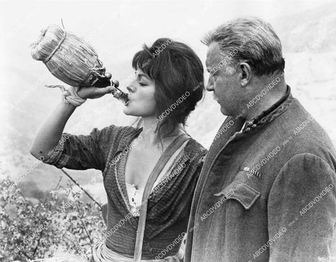 crp-04989 1967 Virna Lisi w the wine bottle, Rod Steiger film The Girl and the General crp-04989