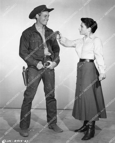 crp-05000 1957 Valerie French, Guy Madison slapped w a glove film The Hard Man crp-05000