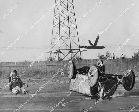 crp-00517 1938 news photo auto racing Bud Minyard flipped racecar fatal accident South Ascot Speedway crp-00517