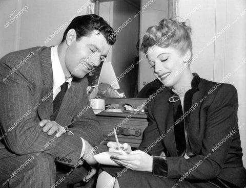 crp-05232 1945 candid James Craig & Signe Hasso at MGM film Dangerous Partners crp-05232