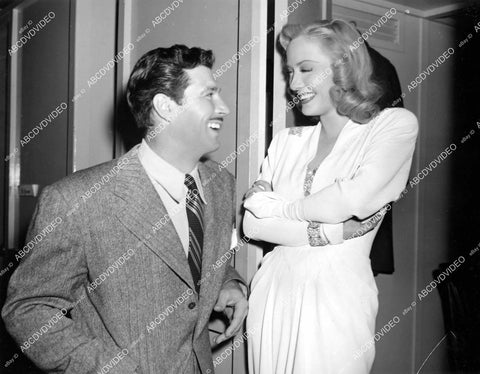 crp-05234 1945 candid James Craig & Audrey Totter at MGM dressing room film Dangerous Partners crp-05234