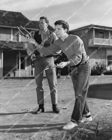 crp-05289 1956 Russ Tamblyn plays horseshoes on location film The Fastest Gun Alive crp-05289