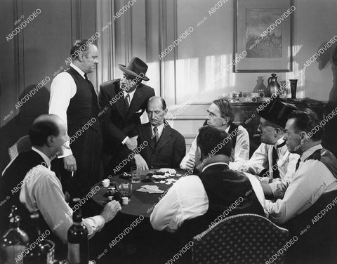 crp-05877 1941 cast, John Howard, Walter Soderling poker game film Three Girls About Town crp-05877