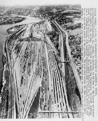 crp-05956 1961 trains biggest freight railroad yard Conway, Pa aerial view crp-05956