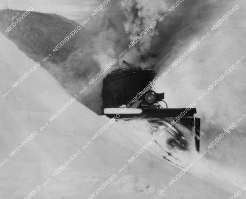 crp-05977 1949 trains Cheyenne, Wyo railroad engine with snow plow after huge blizzard crp-05977