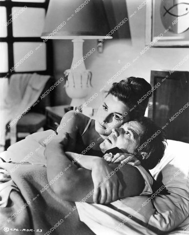 crp-06354 1961 Ron Randell and Elaine Stewart in bed film Most Dangerous Man Alive crp-06354