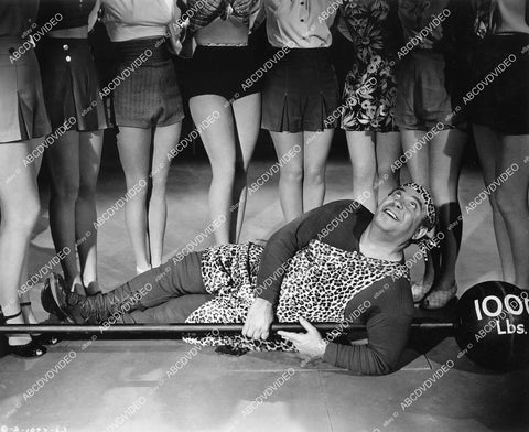 crp-06393 1946 strong man Joe Besser surrounded chorus girl dancers great legs b film Talk About a Lady crp-06393