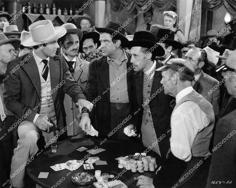 crp-06889 1942 James Craig, Grant Withers and cast at poker table film Northwest Rangers crp-06889