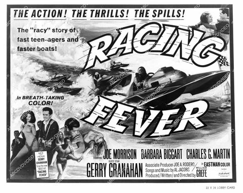 crp-07095 1964 ad slick Joe Morrison, Charles G Martin, Barbara Biggart film Racing Fever crp-07095