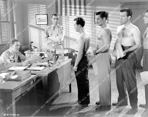 crp-07172 1944 Kenneth MacDonald & shirtless Tom Neal, Hugh Beaumont, Anthony Caruso film The Racket Man crp-07172