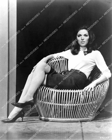 crp-07629 1960's beautiful brunette unknown actress sitting in wicker chair crp-07629