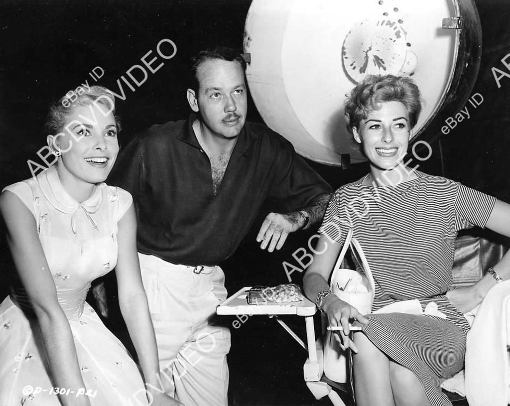 crp-07977 1955 candid Janet Leigh w director Richard Quine & wife Barb ...