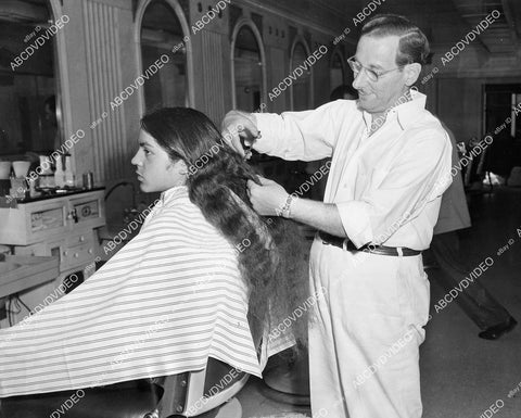 crp-08244 1947 barber Herman Pick gives 14 yo George Estrada Jr his first haircut crp-08244