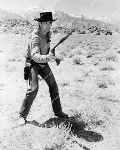 crp-08313 1957 Rory Calhoun w his six gun film The Hired Gun crp-08313