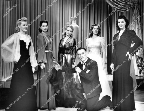 crp-08962 1941 Andre George Beranger, Ruth Eddings, Peggy O'Neill, Harriet Bennett, Gwen Seager, Vivien Dubois, Katherine York fashion models film Two in a Taxi crp-08962