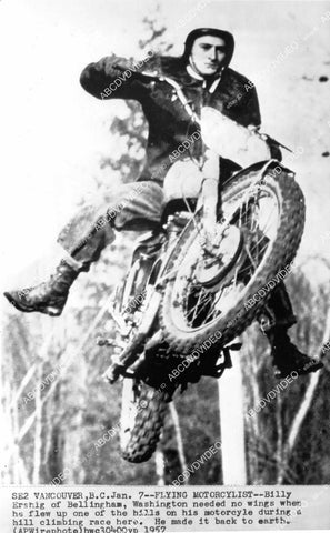 crp-09074 1957 motorcycle racer Billy Ershig catches some air crp-09074