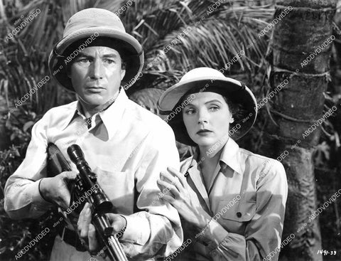 crp-09585 1946 Lowell Gilmore, Jane Wyatt in pith helmets film Strange Conquest crp-09585