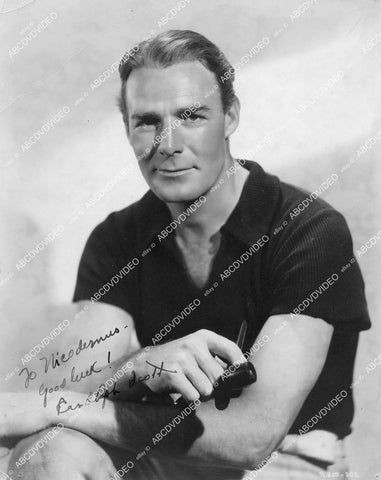 crp-00958 autograph Randolph Scott w his pipe to Nicodemus Nick Stewart crp-00958